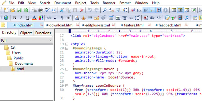 Coding in Edit+, one of the best HTML editors